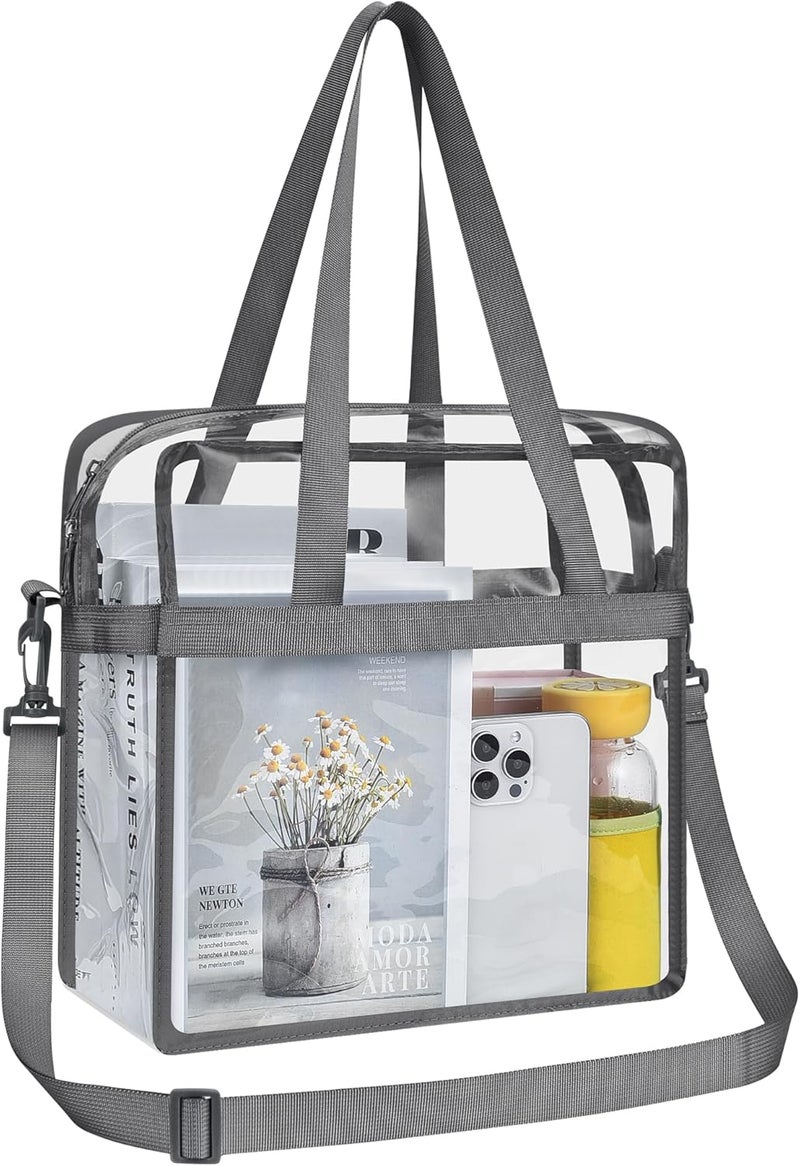 USPECLARE Clear Tote Bag for Stadium Events, 12x6x12 Transparent Stadium Bag for Work, Sports Games,Gym，Concerts - Image 1